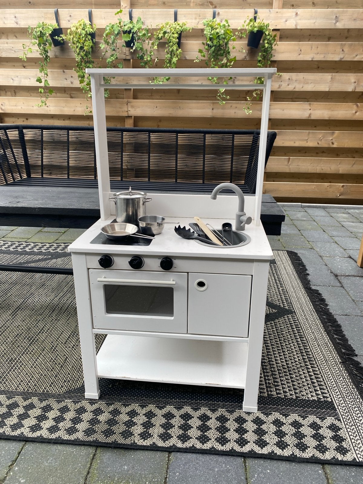 Witte speelkeuken met accessoires, Ophalen, Gebruikt, Hout, Speelkeuken