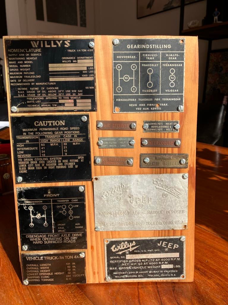 Willys Jeep Militaire Platen - Authentieke Documentatie, Verzamelen, Militaria | Algemeen, Ophalen of Verzenden, Landmacht, Amerika