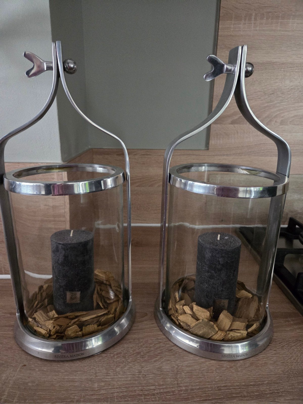 2 Rivièra Maison windlichten, Huis en Inrichting, Woonaccessoires | Kandelaars en Kaarsen, Ophalen, Windlicht, Rivièra Maison