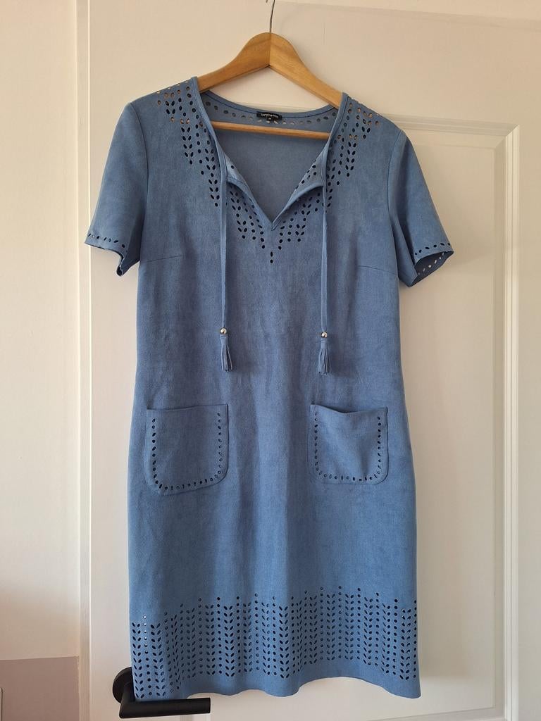 Zgan! Prachtige blauwe zomerjurk van Caroline Biss maat 38!, Maat 38/40 (M), Blauw, Ophalen of Verzenden, Zo goed als nieuw