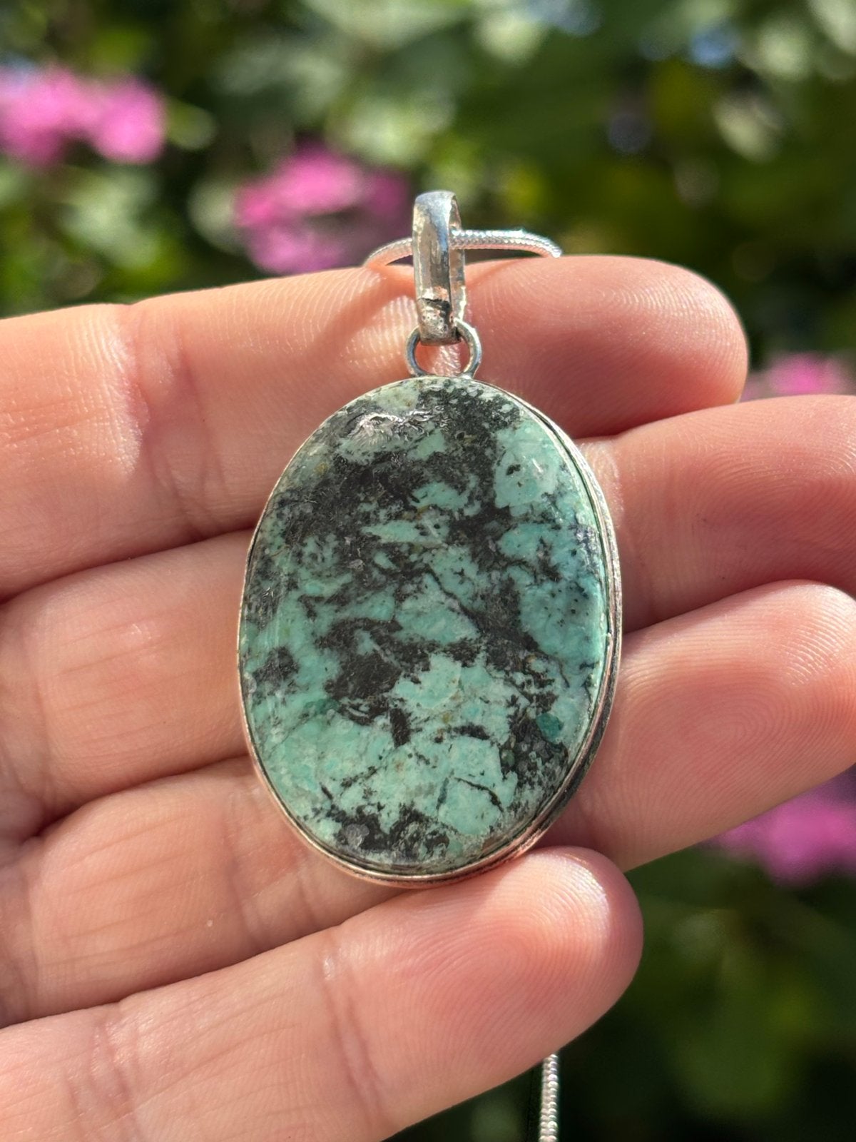 Handgemaakte Turkoois Edelsteenketting, Sieraden, Tassen en Uiterlijk, Kettingen, Blauw, Nieuw, Ophalen of Verzenden, Steen of Mineraal