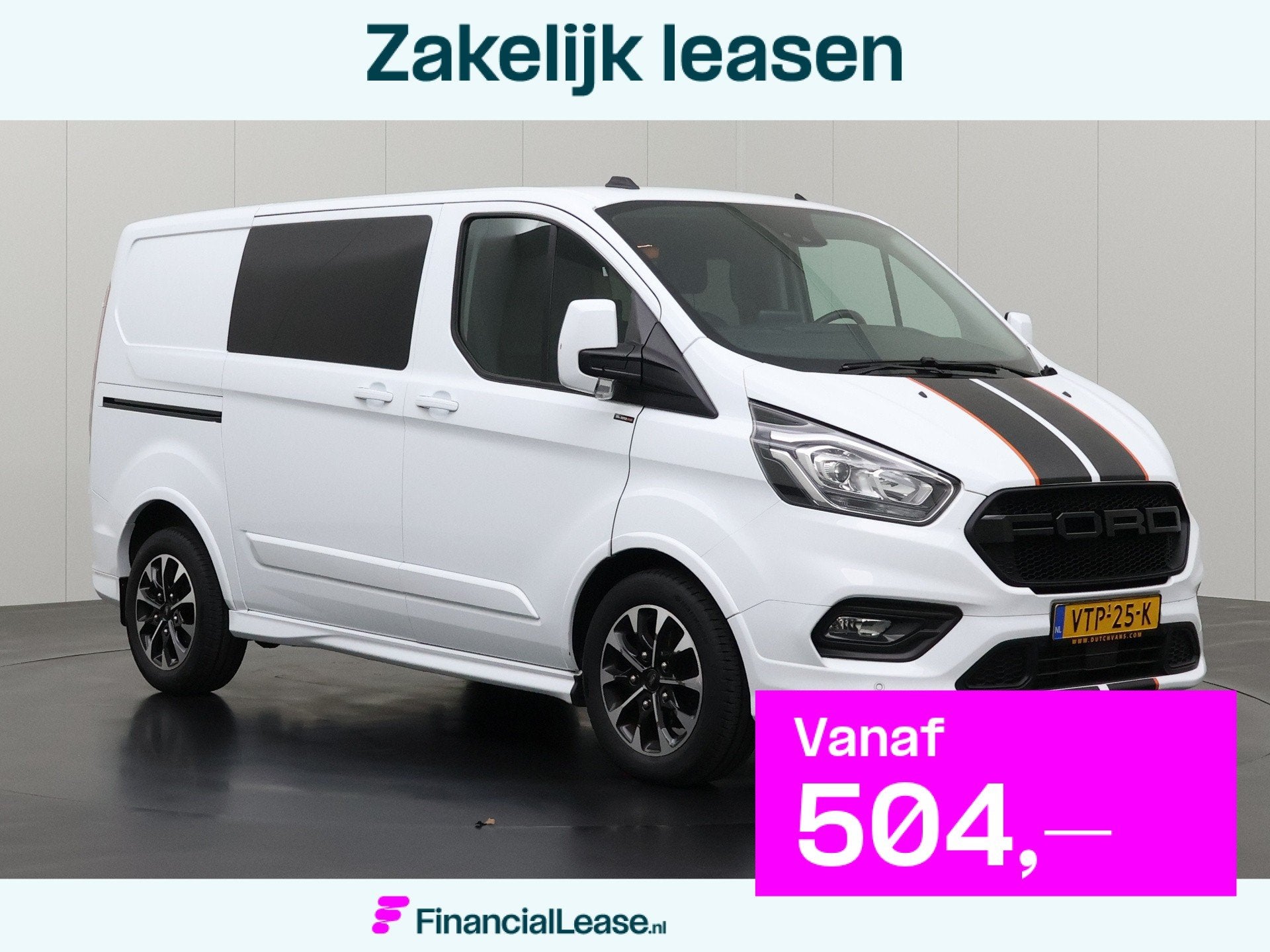 Ford Transit Custom 2.0TDCI 170PK Sport Automaat Dubbele Cab, 15 km/l, Euro 6, 4 cilinders, Wit