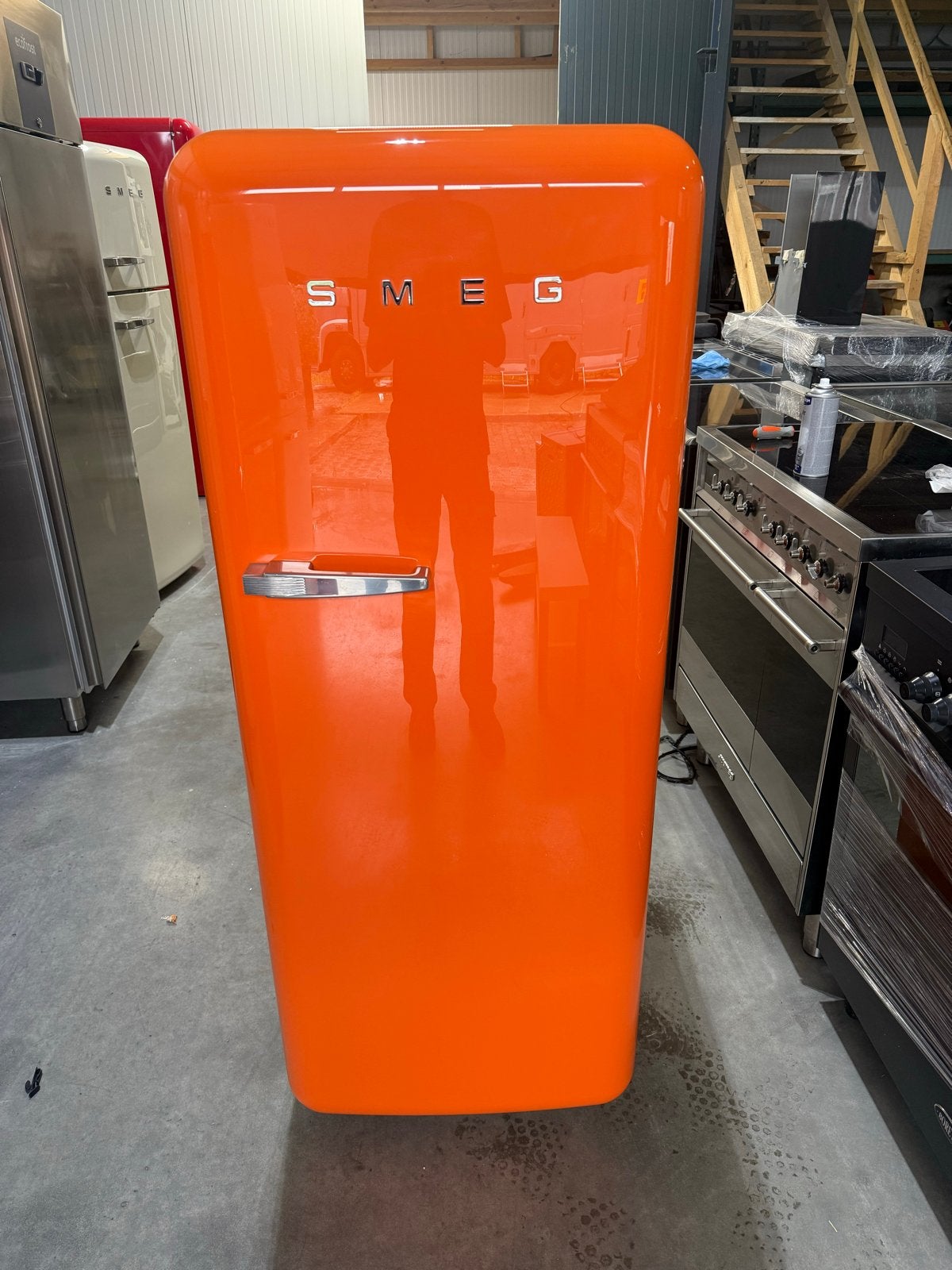 Smeg Jaren '50 Stijl Koelkast Oranje, Witgoed en Apparatuur, 150 tot 200 liter, Bella, Ophalen of Verzenden, Zo goed als nieuw