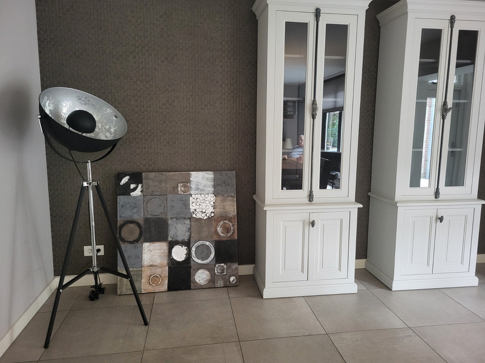 landelijke vitrine/buffet kast met espagnolet sluiting
