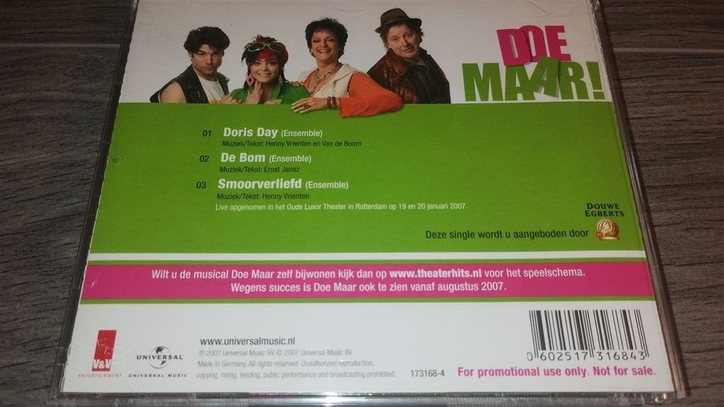 Doe Maar - De Popmusical [Promo], Cd's en Dvd's, Ophalen of Verzenden, Zo goed als nieuw
