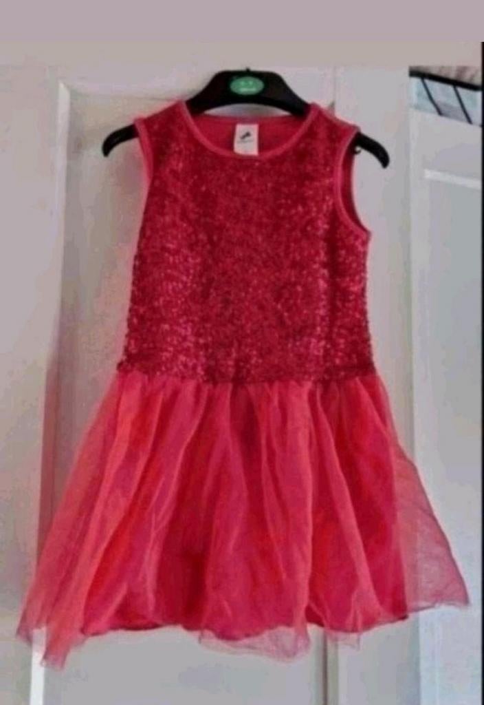 Roze met glitter jurk maat 116, Ophalen of Verzenden, Zo goed als nieuw, Meisje, Jurk of Rok