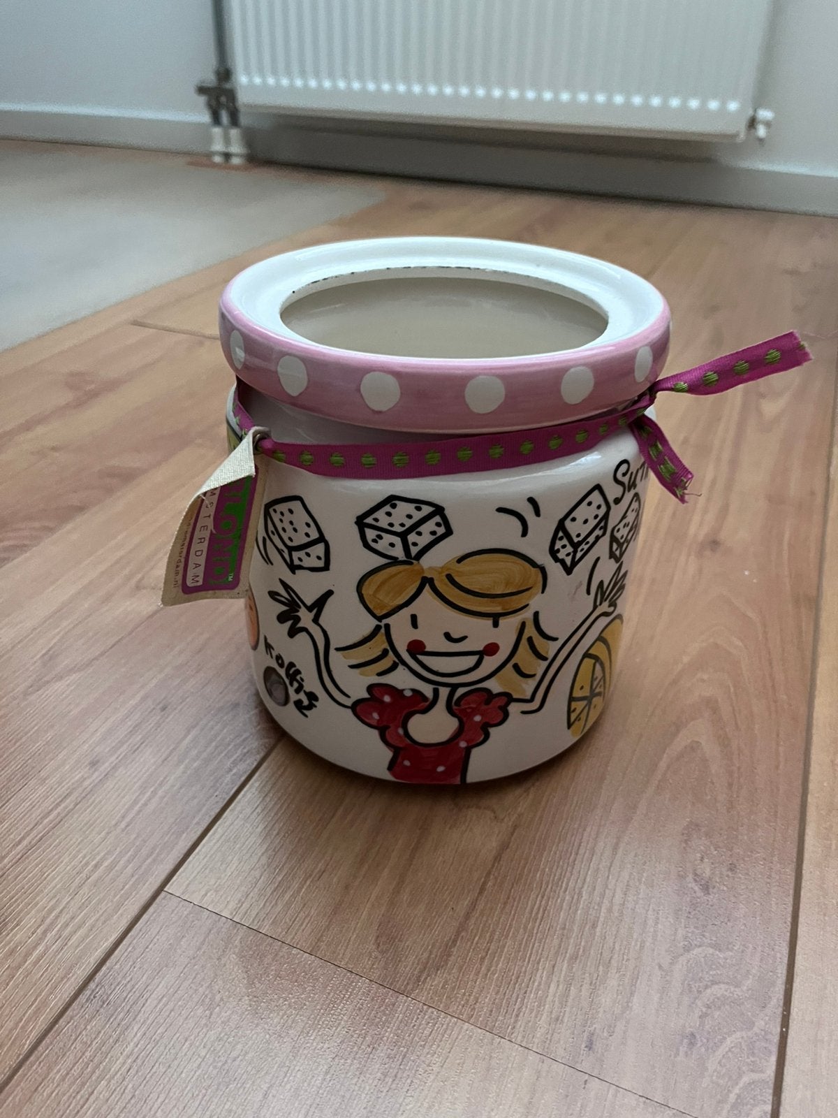 Snoeppot blond - deksel ontbreekt, Ophalen, Gebruikt, Steen/keramiek, Pot, Bus of Blik