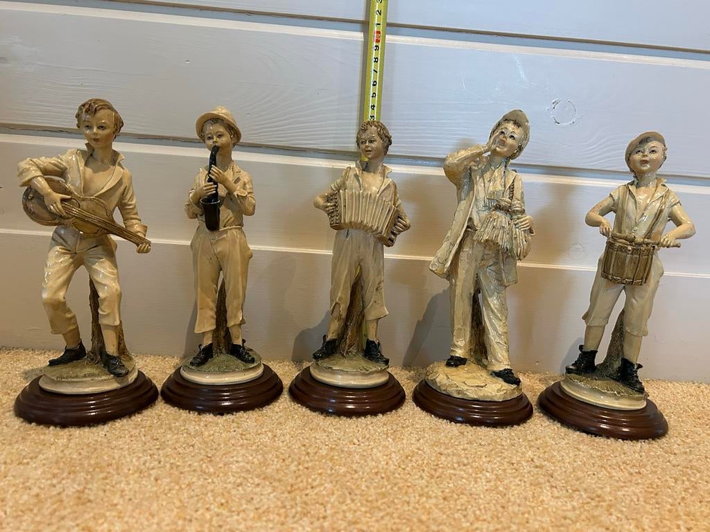 Set van 5 H.D.L. Italy Beeldjes Muzikanten, Verzamelen, Beelden en Beeldjes, Ophalen of Verzenden, Gebruikt, Mens