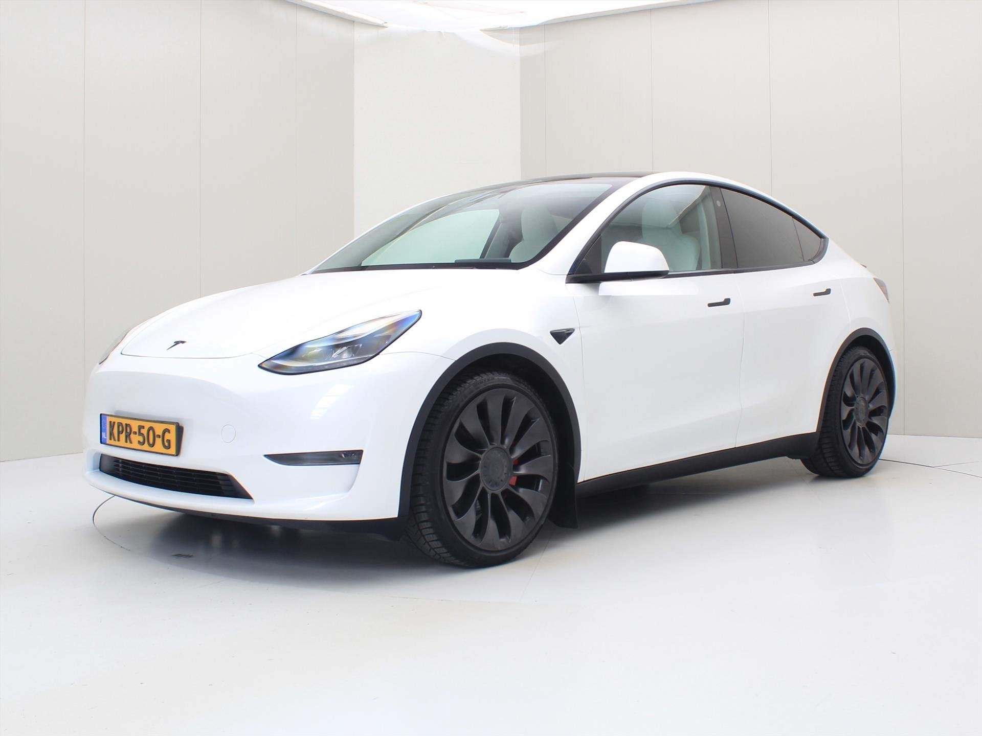 Tesla Model Y Performance 534pk AWD 90.9% SoH [ TREKHAAK+FSD, Automaat, Gebruikt, 1972 kg, Wit