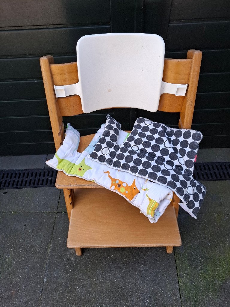 Stokke trip trap kinderstoel met rug leuning en, Ophalen, Gebruikt, Meegroeistoel, Stoelverkleiner