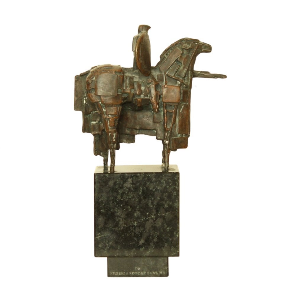 BRONZEN BEELD Eric Claus DE WACHTER NEDERLANDSCHE BANK 1981, Ophalen of Verzenden, Brons, Beeld