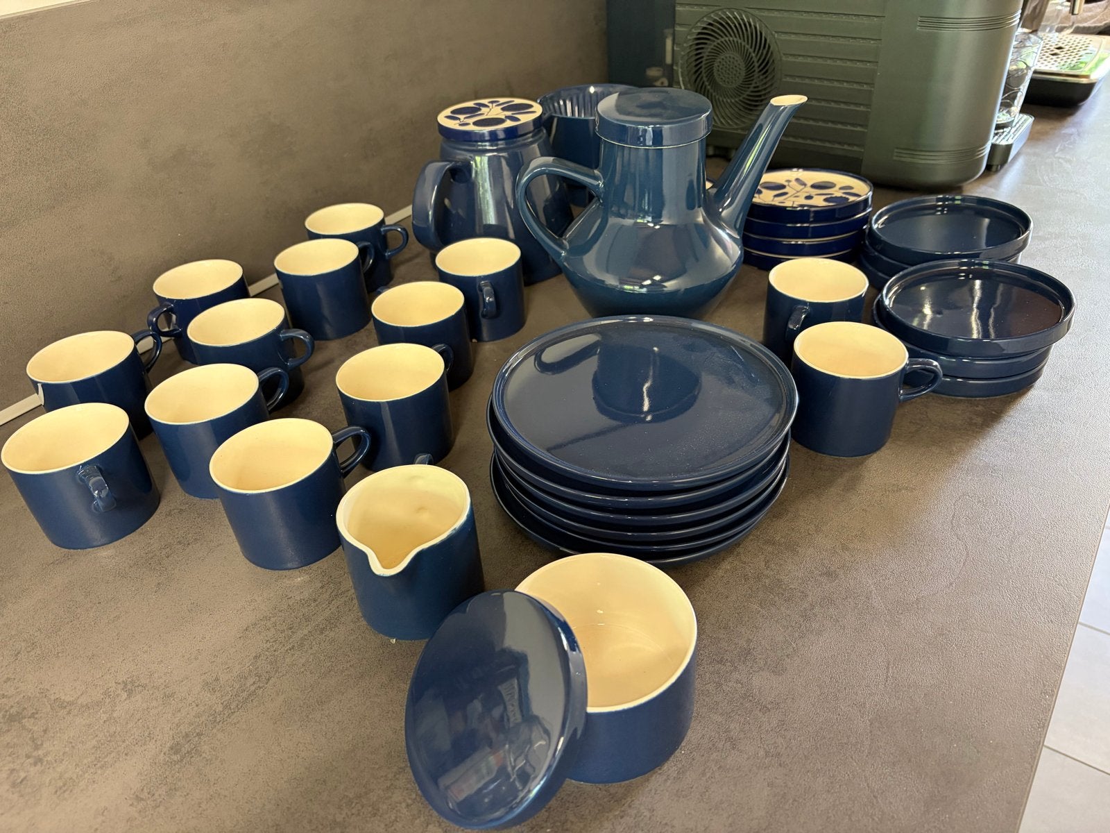 Melitta Servies Set - Vintage Blauw Keramiek, Ophalen