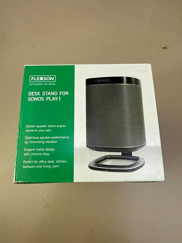 Flexson Desk Stand voor Sonos Play:1 - Zwart, Ophalen of Verzenden, Zo goed als nieuw