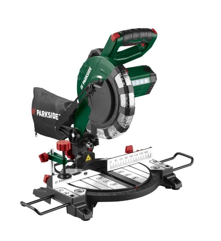 Afkortzaag met verstekfunctie 1500 W - zaagblad 210 mm, Doe-het-zelf en Verbouw, Ophalen of Verzenden, 1200 watt of meer, Afkortzaag