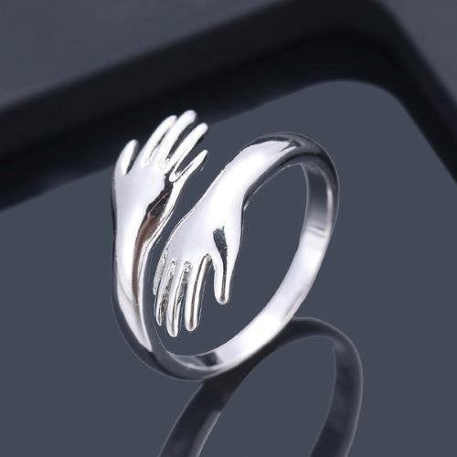Liefdevolle Knuffel, verzilverde wikkelring, Sieraden, Tassen en Uiterlijk, Ringen, Nieuw, Dame, 17 tot 18, Zilver, Overige materialen