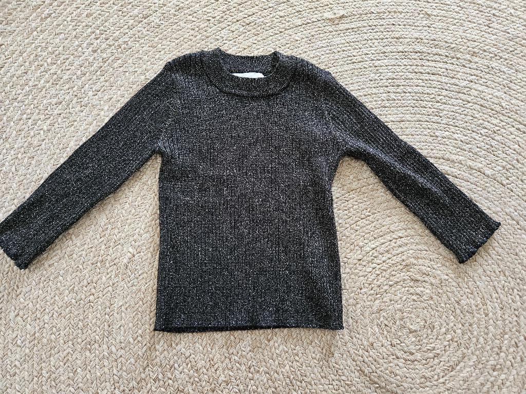 Zwarte glitter trui van zara, maat 128, Meisje, Trui of Vest, Ophalen of Verzenden, Zo goed als nieuw