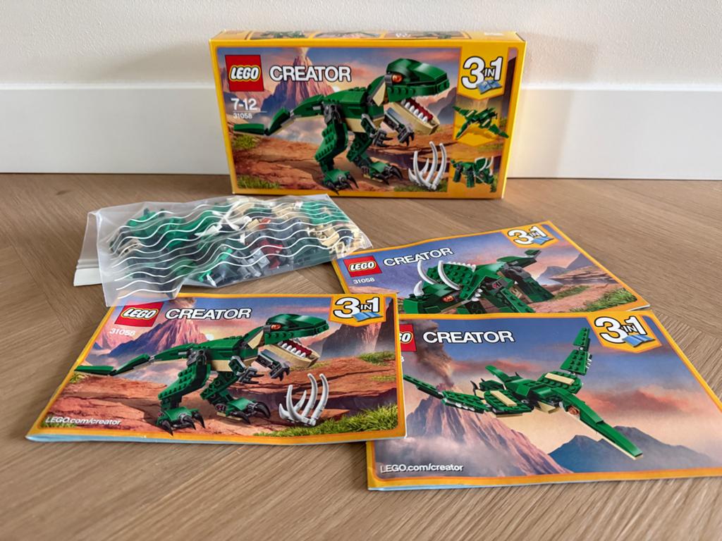 LEGO Creator 31058 Machtige Dinosaurus 3-in-1 set, Lego, Ophalen of Verzenden, Zo goed als nieuw, Compleet
