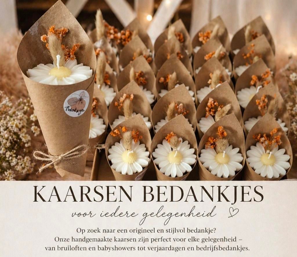 Kaarsen bedankjes juf meester leidster bruiloft collega, Ophalen of Verzenden, Nieuw, Overige materialen, Overige merken