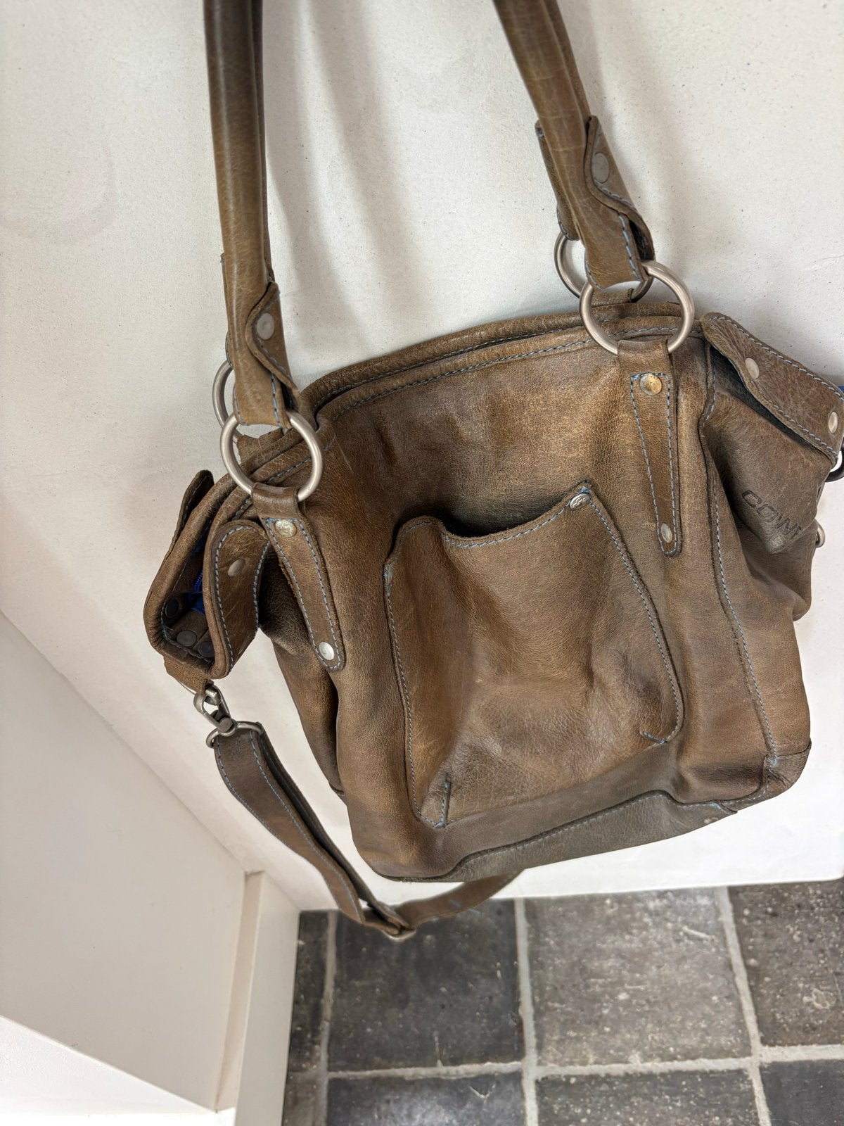 Cowboysbag Handtas/Schoudertas - Bruin Leer, Ophalen of Verzenden, Gebruikt, Bruin, Handtas