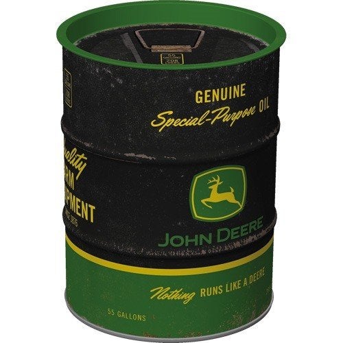 John Deere Oil barrel reclame spaarpot van metaal deco, Info@deconoord.nl, Deco Noord, Nieuw, Ophalen of Verzenden