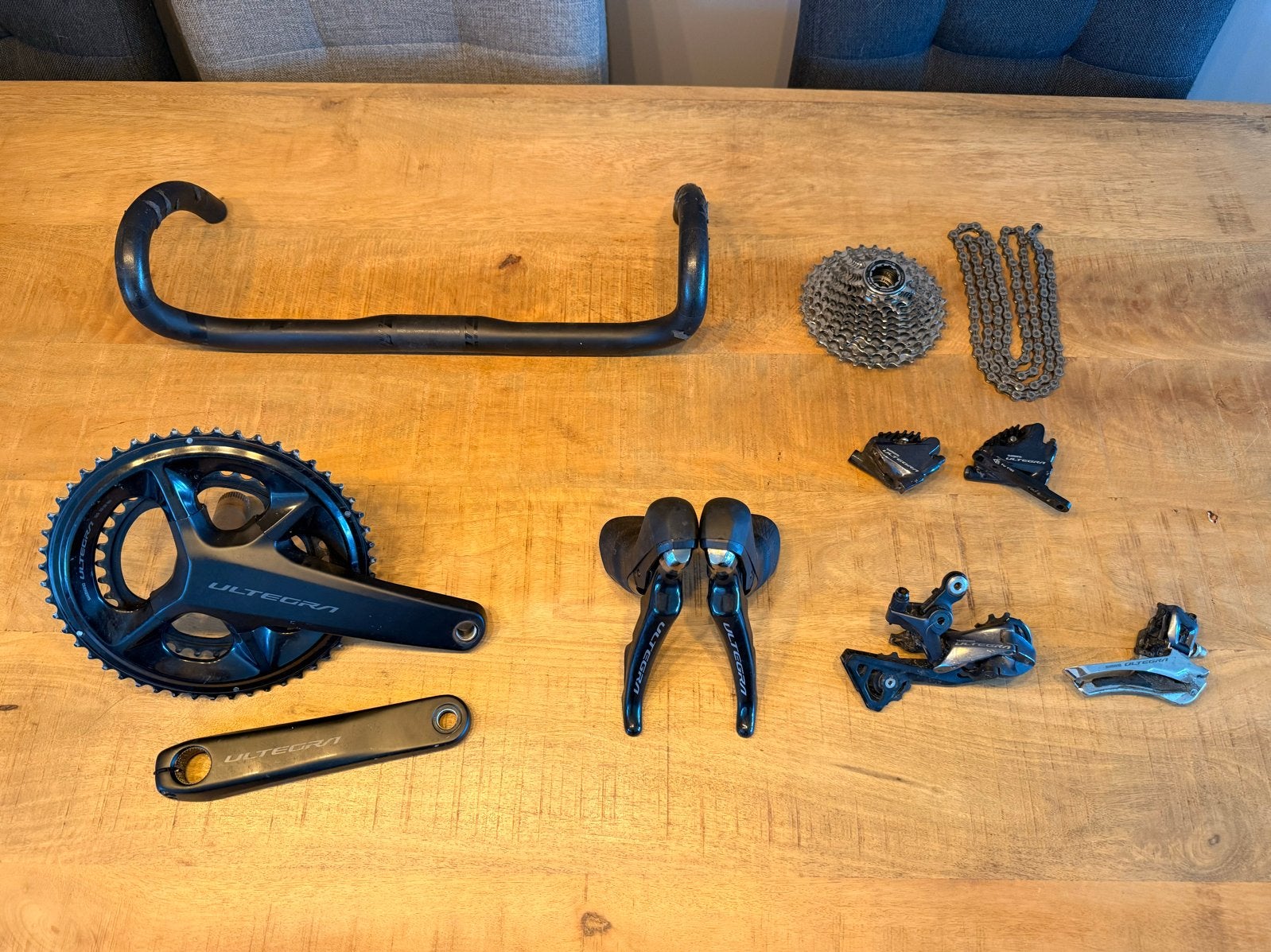 Shimano Ultegra 11-speed Disc Groepset + Giant Carbon Stuur!, Fietsen en Brommers, Fietsonderdelen, Gebruikt, Racefiets, Carbon