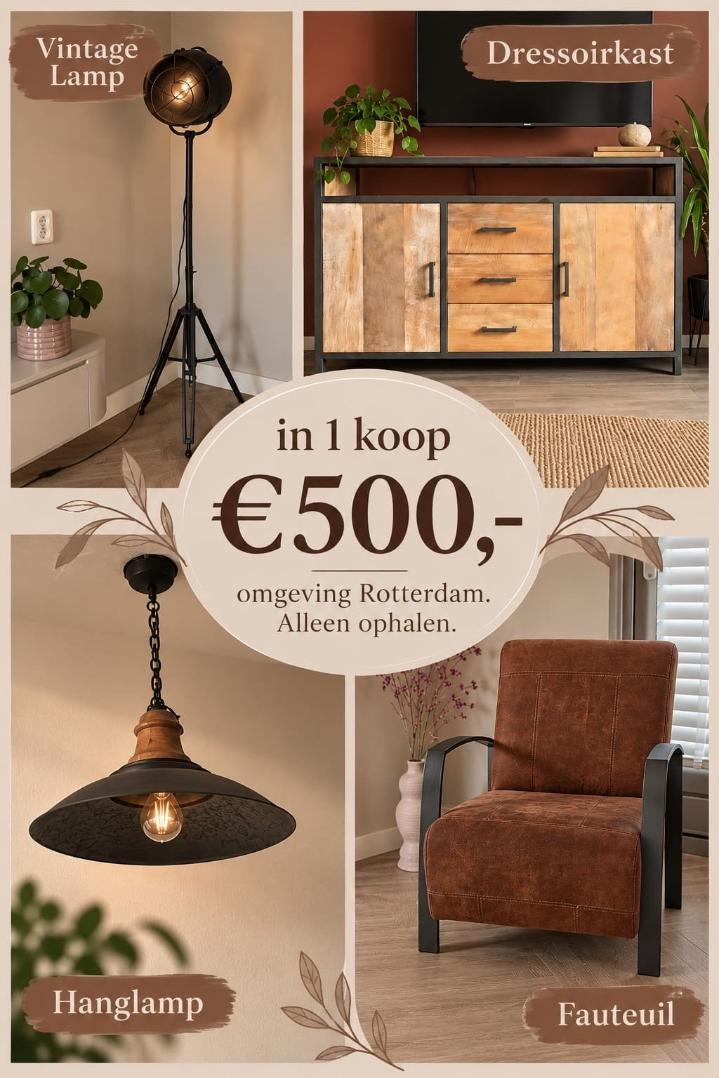 Bundel Meubels in 1 Koop 500,-, Ophalen, Hout, Minder dan 5 flessen