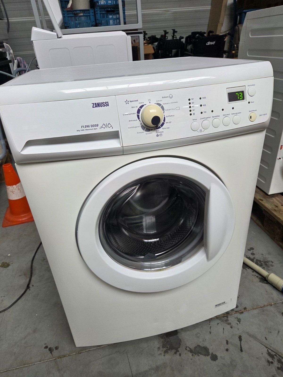 Prima Zanussi wasmachine, Witgoed en Apparatuur, Ophalen, Gebruikt, 1200 tot 1600 toeren, 85 tot 90 cm