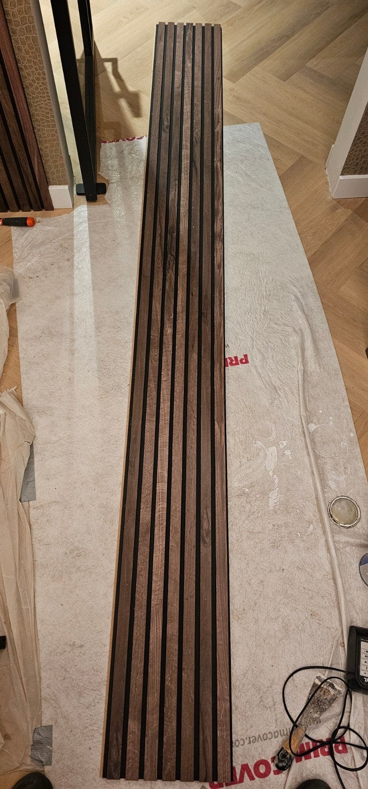 1 paneel 3D MDF Akoestisch donker eiken op zwart, Ophalen, Nieuw