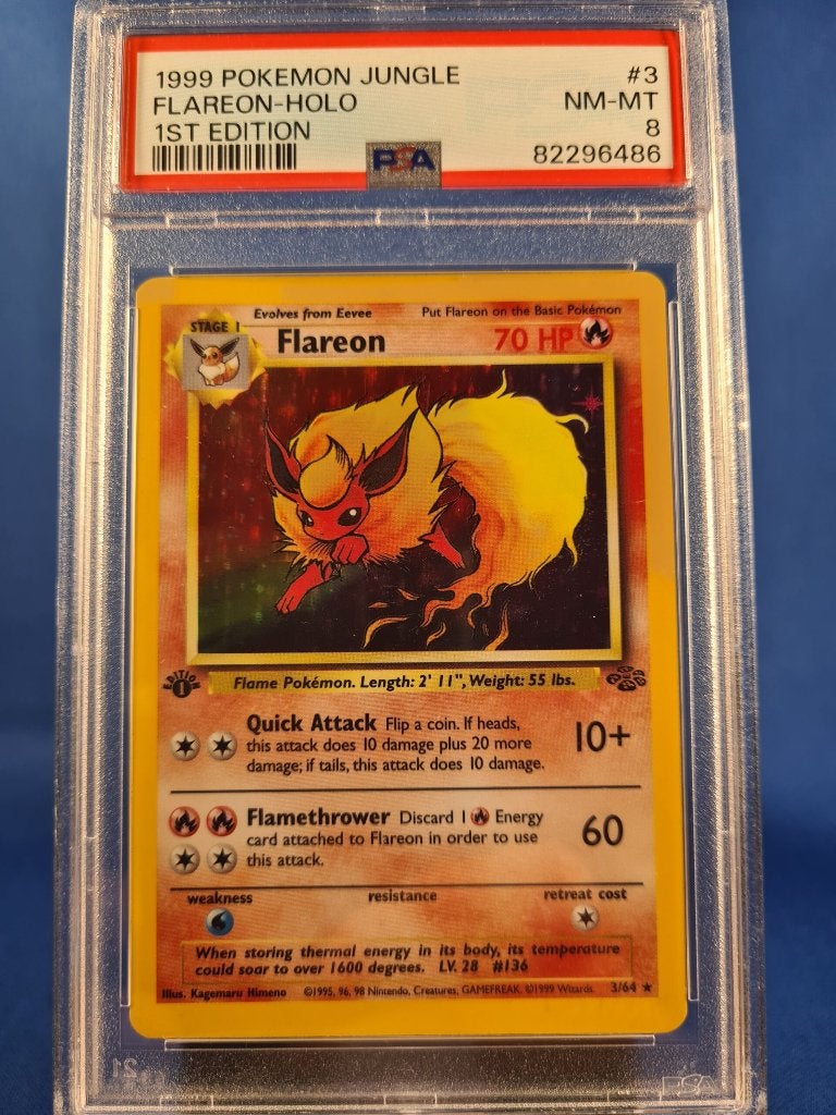 Flareon 3/64 - Jungle (1st edition) (PSA 8), Verzenden, Gebruikt