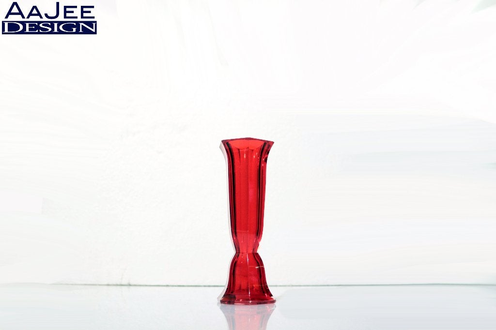 Rood glasvaasje – Moser Crystal – Josef Hoffmann– Art Deco, Ophalen of Verzenden