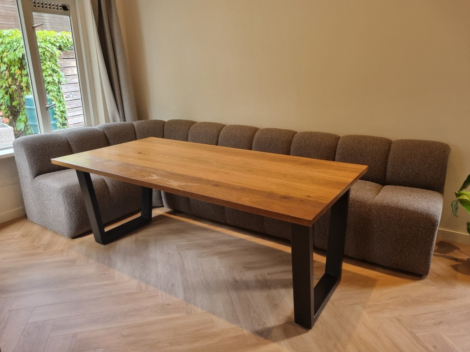Robuuste eettafel van Weber Woonwereld Elburg (200x100 cm), Ophalen, Gebruikt, 100 tot 150 cm, 200 cm of meer