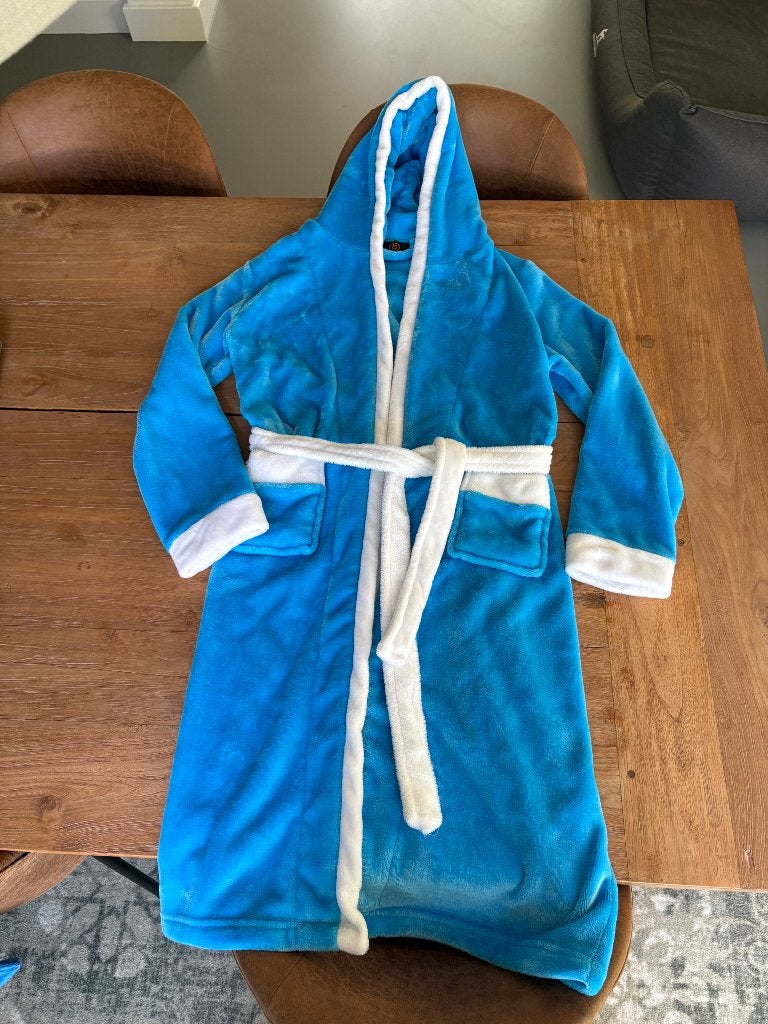 badjas badrock blauw met wit, Nacht- of Onderkleding, Gebruikt, Meisje, Badrock