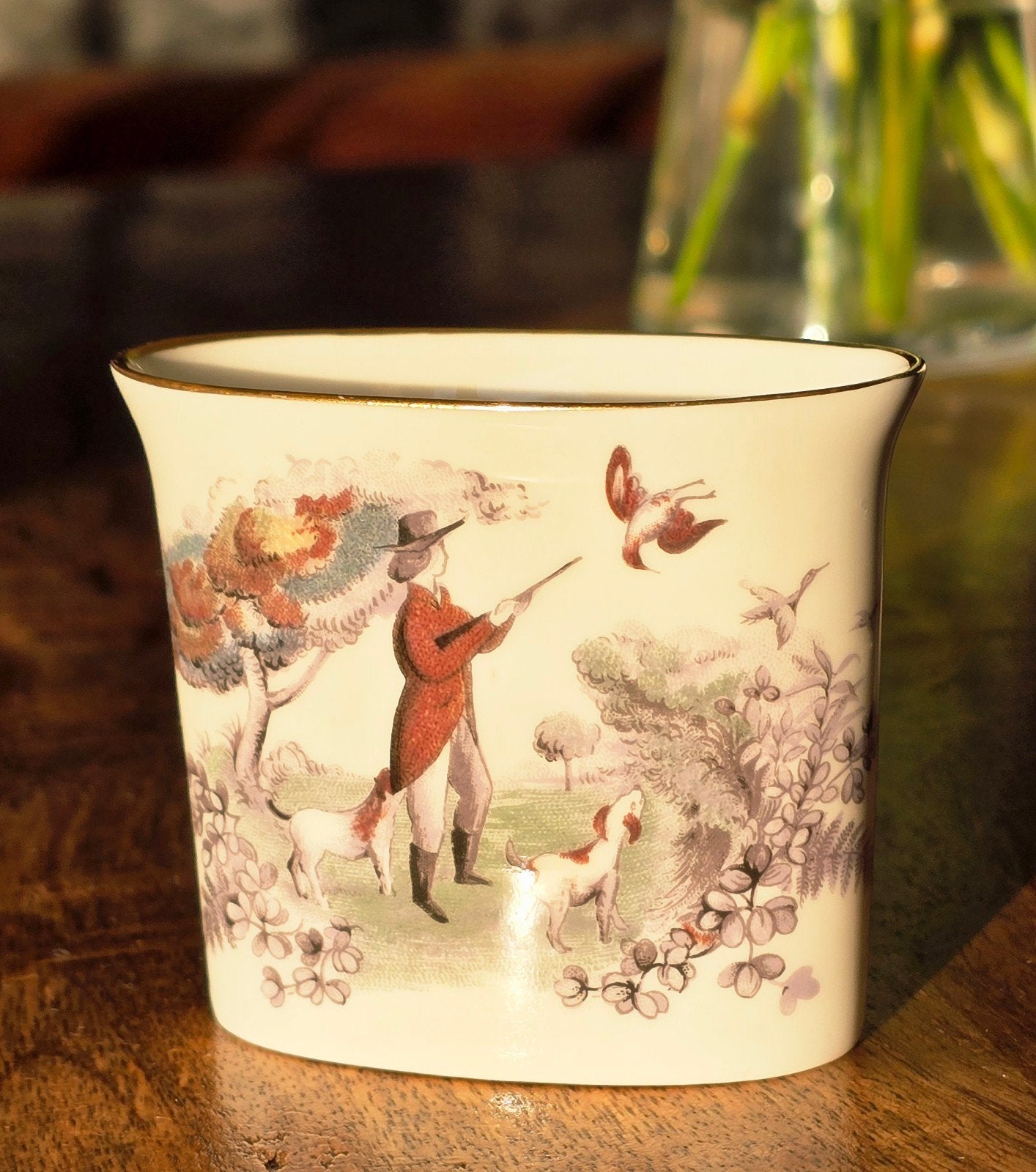 Royal Worcester Fine Bone China Penhouder met Jachtscène, Ophalen of Verzenden