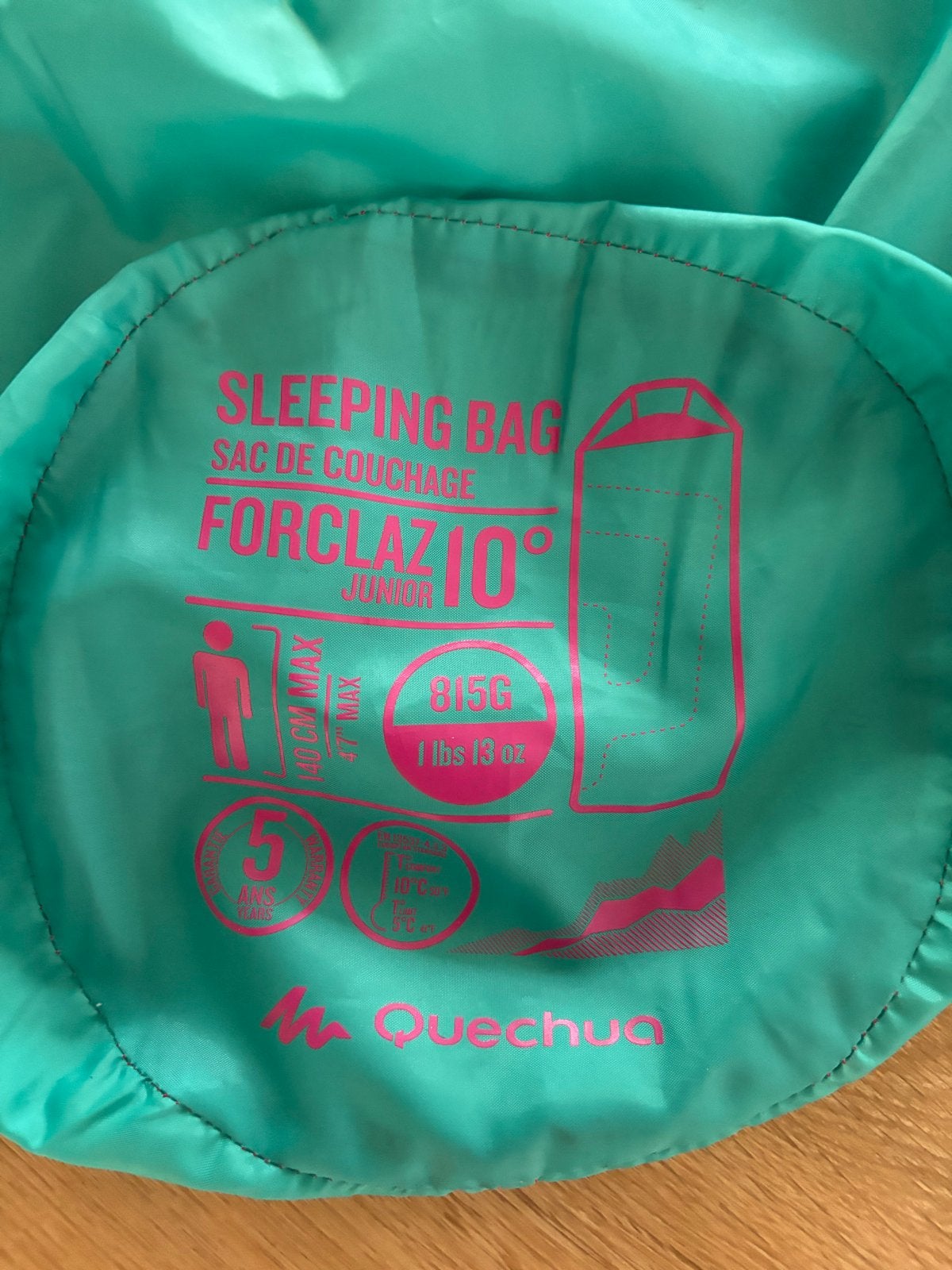 Quechua Forclaz 10 Junior Slaapzak - 10C, Ophalen, Zo goed als nieuw