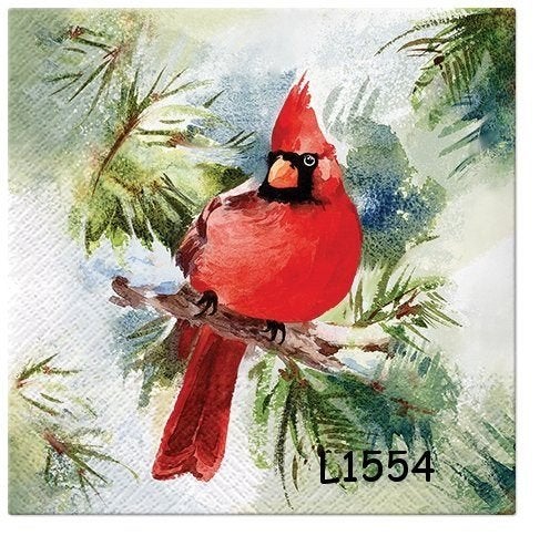Servetten decoupage/bullet journal * rode kardinaal L1554, Hobby en Vrije tijd, Verzenden, Nieuw