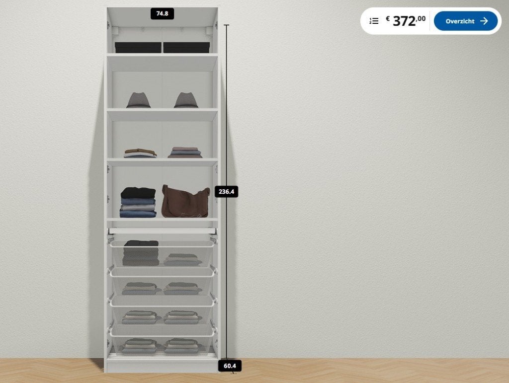 IKEA PAX Kledingkast met spiegeldeur, Ophalen, Gebruikt, Met deur(en), 200 cm of meer