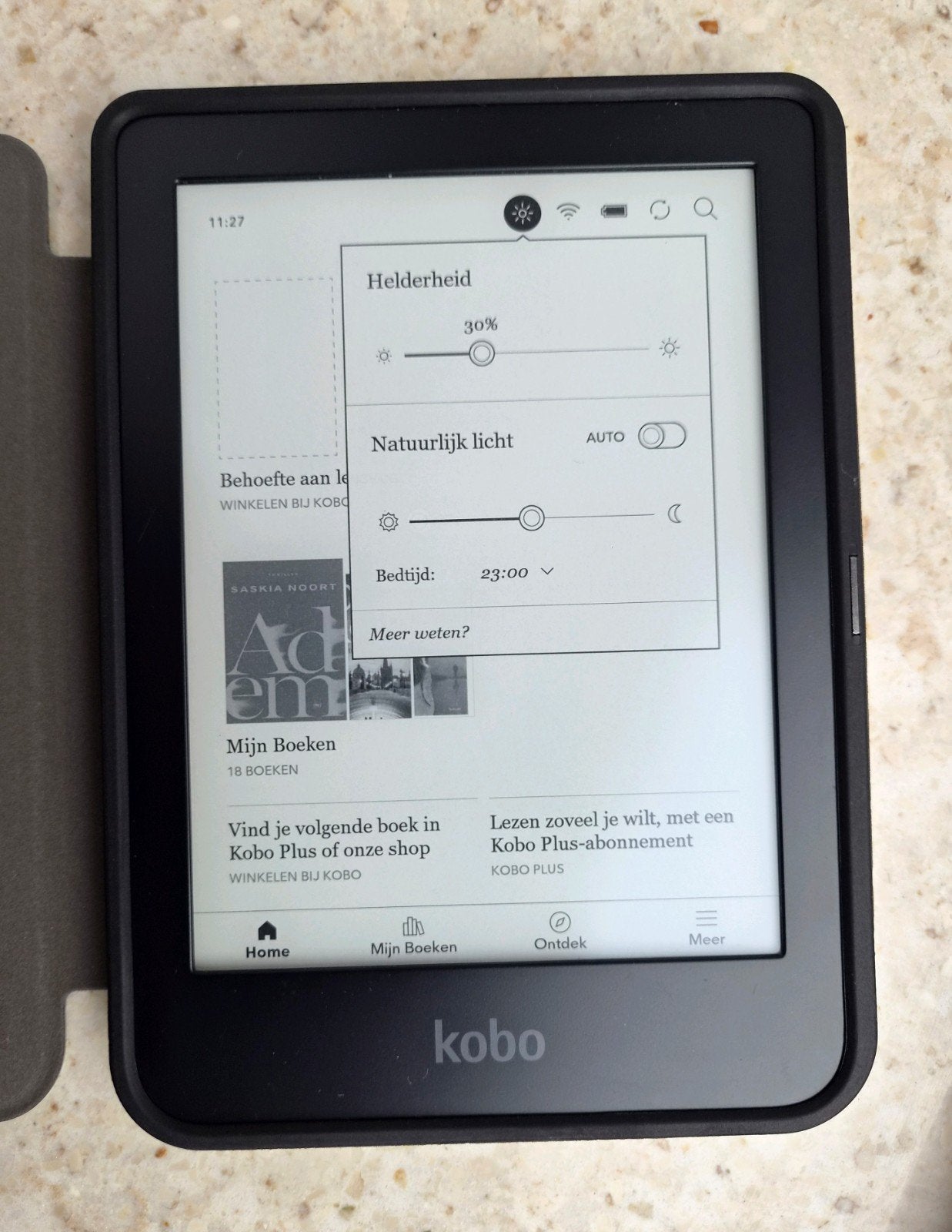 mooie Kobo Clara 2E ereader met nieuwe sleepcover, Verzenden, 6 inch of minder, Bluetooth, Zo goed als nieuw