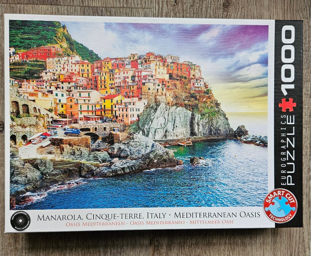 2 puzzels van Manarola en Amalfi, Ophalen of Verzenden, 500 t/m 1500 stukjes, Zo goed als nieuw, Legpuzzel
