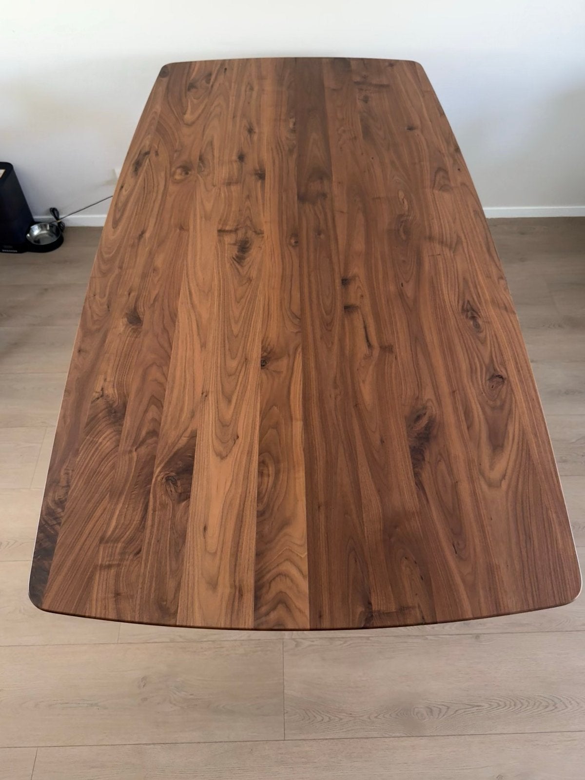 Goossens massief notenhouten tafelblad 100x200 cm, Ophalen, 50 tot 100 cm, Zo goed als nieuw, Vijf personen of meer