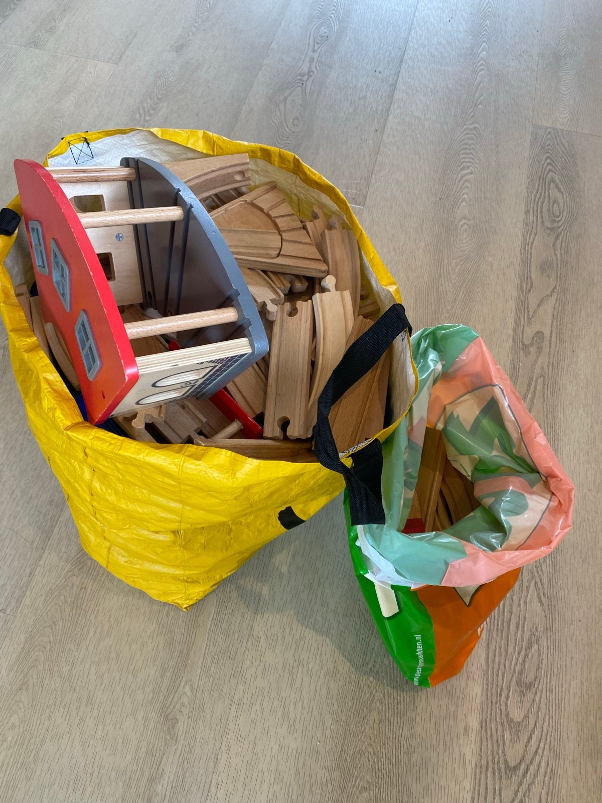 super veel houten treinrails en accessoires, Ophalen, Gebruikt, Overige typen