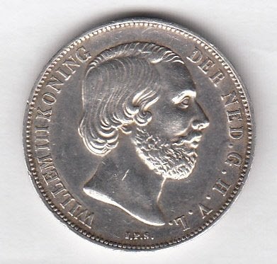 Willem III - 1 gulden 1864 ZF/P -Sch.616, Postzegels en Munten, Munten | Nederland, Verzenden, Koning Willem III, 1 gulden, Zilver