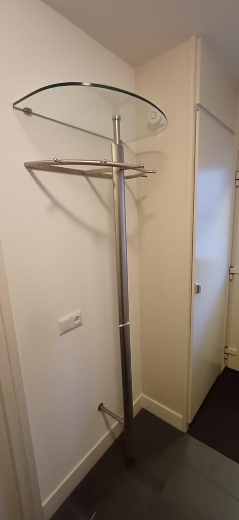 Kapstok half rond rvs met glas, Huis en Inrichting, Woonaccessoires | Kapstokken, Ophalen of Verzenden