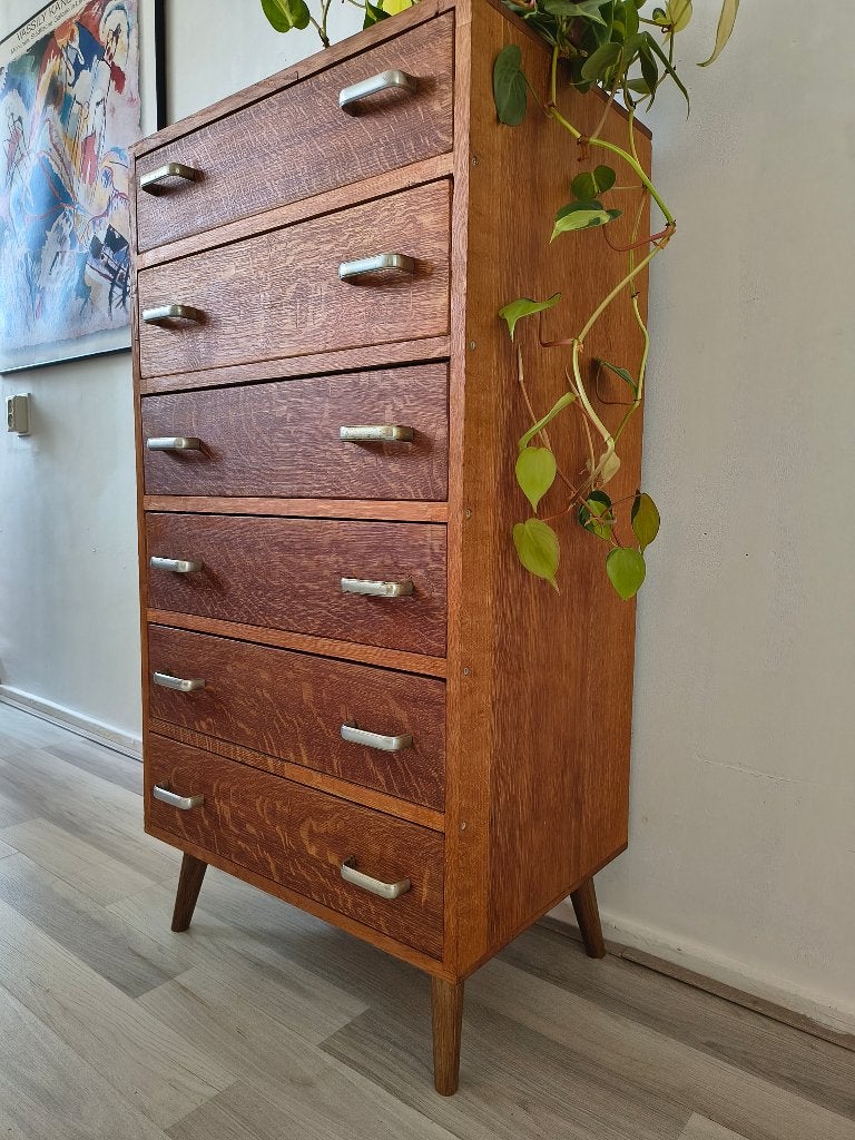 Mid-Century Ladekast – Massief Hout – Jaren 60 Deens Design, Huis en Inrichting, Kasten | Ladekasten, 5 laden of meer, 100 tot 150 cm