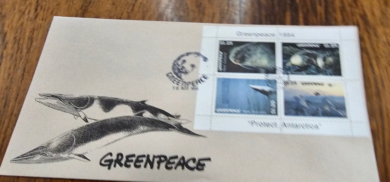 Greenpeace Antarctica onbeschreven envelop met postzegels, Verzenden, 1980 tot heden, Ongelopen, Buiten Europa