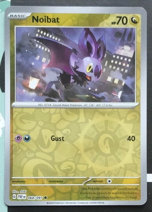 Pokemon - Noibat (PAF 068) Reverse holo.., Ophalen of Verzenden, Nieuw, Losse kaart, Foil