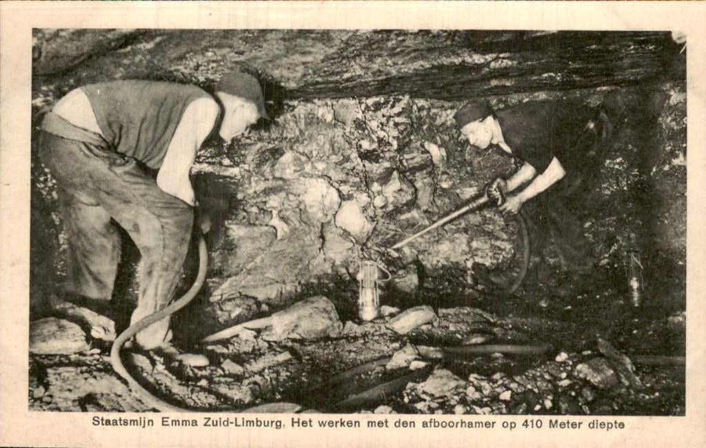 Staatsmijn Emma - Afboorhamer 410 Meter diepte, Verzamelen, Ophalen of Verzenden, 1920 tot 1940, Gelopen, Limburg