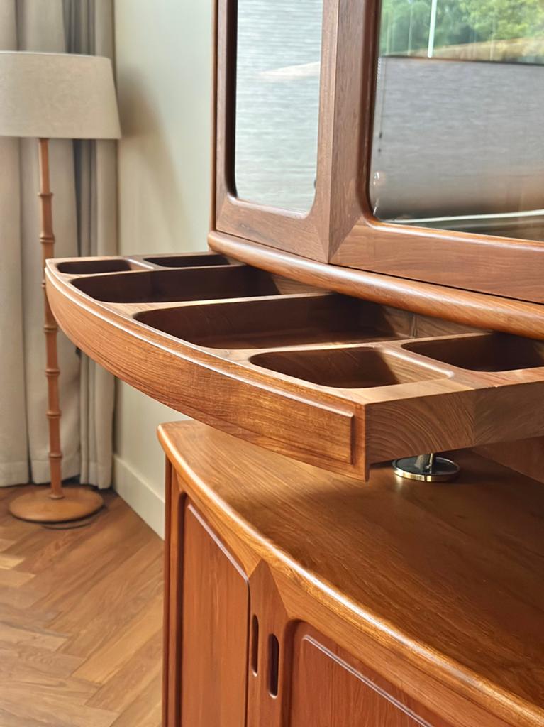 Vintage Dyrlund wandmeubel Deens teak hout jaren 50/60/70, Ophalen, Gebruikt, Met deur(en), Teakhout