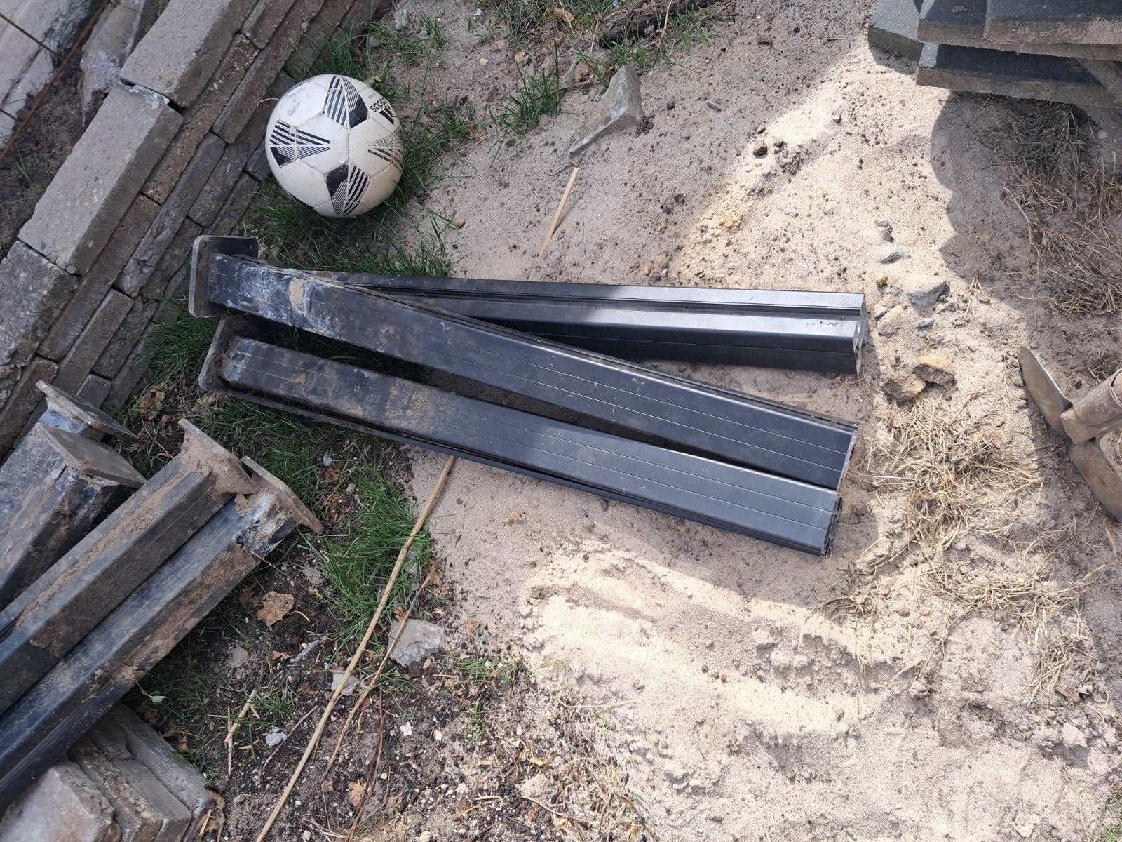 aluminium palen, voor schutting., Doe-het-zelf en Verbouw, Metalen, Ophalen, Gebruikt, Aluminium