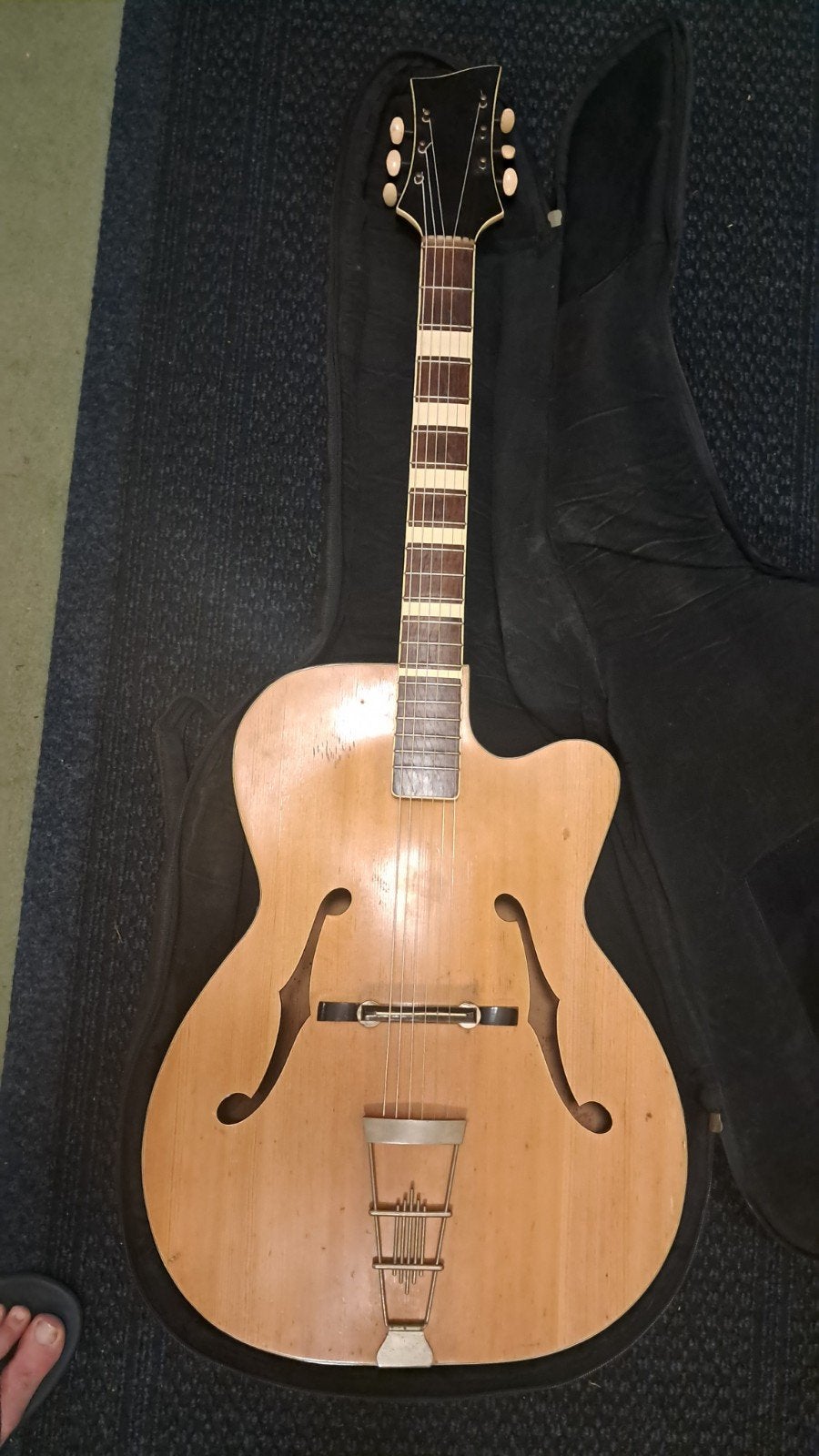 Archtop jazz gitaar - naturel, Ophalen, Gebruikt, Western- of Steelstringgitaar