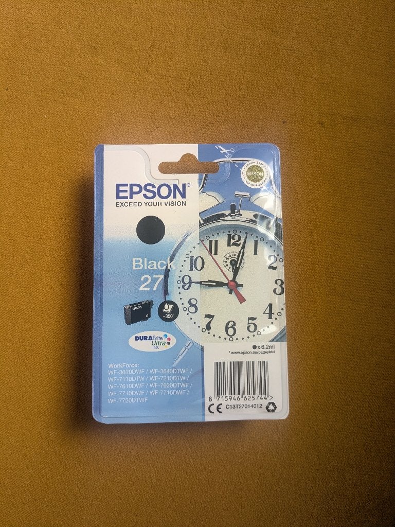 Epson 27 Black Ink Cartridge – Original, sealed – T2701, Computers en Software, Ophalen of Verzenden, Nieuw, Cartridge, Epson